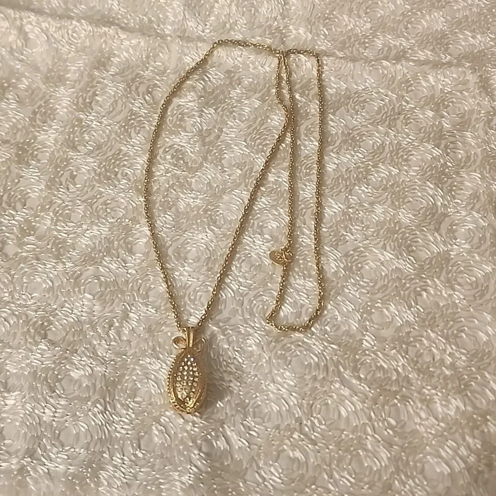 Vintage Joan Rivers Gold Paved Diamond Necklace